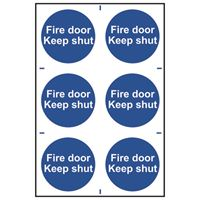 Fire Door Keep Shut - 6 per sheet - 200x300mm - PVC SK0151