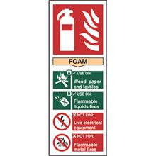 Foam Fire Extinguisher Sign - 82x202mm - SAV SK12306