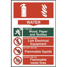 Fire Extinguisher Composite - Water - 200x300mm - PVC SK1360