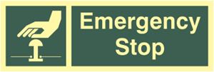 Emergency Stop - 300x100mm - Photoluminescent SK12421