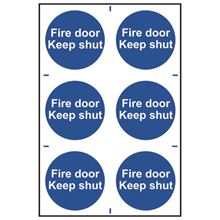 Fire Door Keep Shut - 6 per sheet - 200x300mm - PVC SK0151