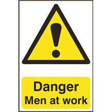 Danger Men At Work Sign - 200x300mm - PVC SK1200