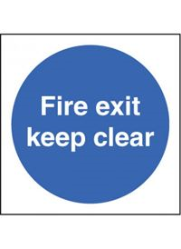Fire Exit Keep Clear - 100x100mm - SAV - D/S 59246