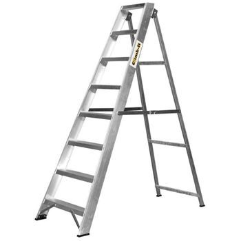 CLIMB IT ALUMINIUM TRADE SWINGBACK STEPLADDER - 8 Tread including Tooltray CTS08Z