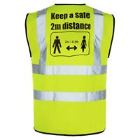 Hi Vis Vest with back 2m distancing CV19 HV2021