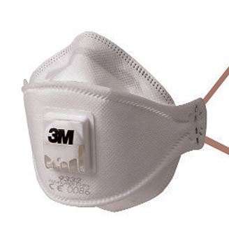 3M FFP3 Brand Fold Flat Valved Respirator - pk10 PP9332