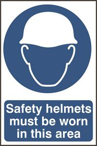 Safety Helmets Must Be - 200x300mm - PVC SK0002