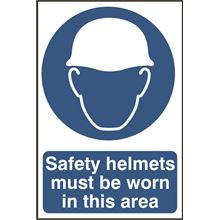 Safety Helmets Must Be - 200x300mm - PVC SK0002