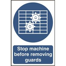 Stop Machine Before Removing Guards - 200x300mm - PVC SK0105