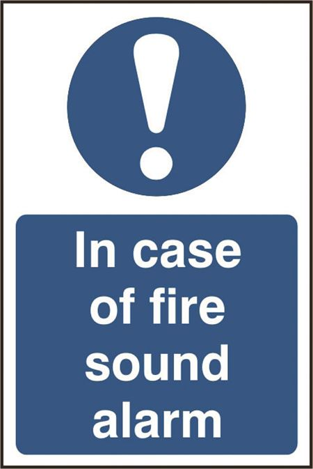In Case Of Fire Sound Alarm - 200x300mm - PVC SK0169