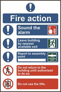 Fire Action Procedure - 200x300mm - PVC SK0178