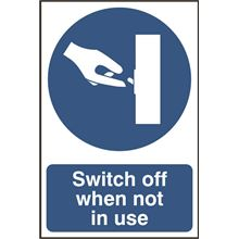 Switch Off When Not In Use - 200x300mm - PVC SK0350