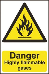 Danger Highly Flammable Gases - 200x300mm - PVC SK0904
