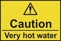 Caution Very Hot Water Sign - 75x50mm - RPVC SK11162