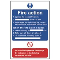 Fire Action Procedure - 200x300mm - SAV SK11506