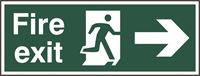 Fire Exit Sign - Arrow Right - 400x150mm - RPVC SK12001