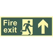 Fire Exit - Arrow Up - 400x150mm - Photoluminescent SK12414