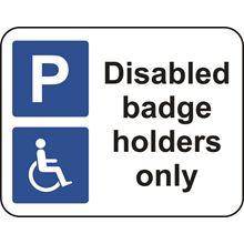 Disabled badge holders only - without channel -320x250mm - Dibond SK13124-1