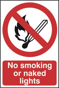 No Smoking or Naked Lights - 400x600mm - SAV SK13320