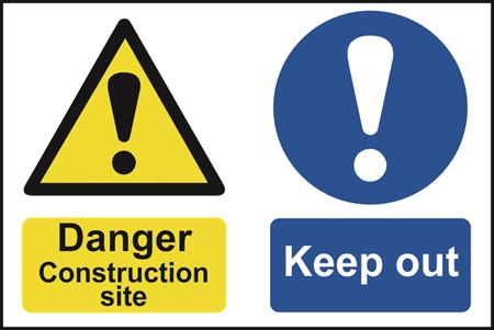Danger Construction site Keep out - 600x400mm - RPVC SK13956