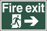 Fire Exit Sign - Arrow Right - 300x200mm - PVC SK1504