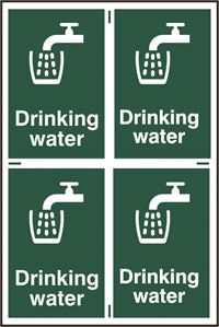 Drinking Water Signs- 4 per sheet - 200x300mm - PVC SK1532