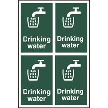 Drinking Water Signs- 4 per sheet - 200x300mm - PVC SK1532