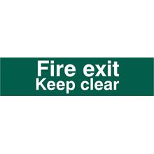 Fire Exit Keep Clear - 200x50mm - PVC SK5206