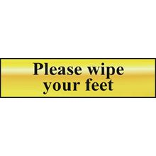 Please Wipe Your Feet - 200x50mm - Gold Effect - PVC SK6022