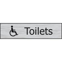 Disabled Toilets - 200 x 50mm - Stainless Steel Effect - PVC SK6306