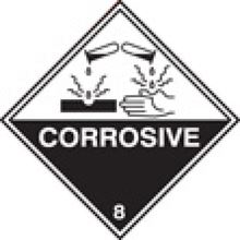 Corrosive 8 Label - SAV - 100x100mm SN1305