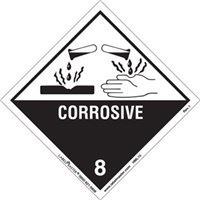 Corrosive 8 Label - Hazard Diamond - 300x300mm - SAV SN1308