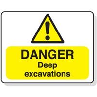 Danger Deep Excavation Sign - 600x450mm - R/P SN8014