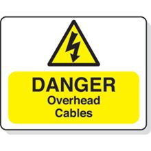 Danger Overhead Cables - Sign - 600x450mm SN8015