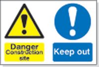 Danger Construction Site/Keep Out - 600x450mm - R/P 3mm SN8017