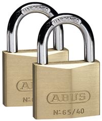 Brass Padlock - 50mm - Pack of 2 Keyed Alike 65TW-50 SP7722