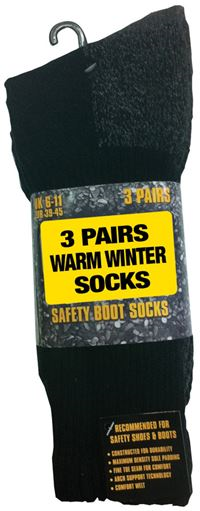 WORKFORCE Cotton Safety Boot Comfort Fit Socks - 3 Pk TH6946