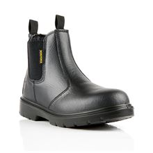 COMFORTABLE Black Leather Chelsea Safety Boot S1P SRC  NEW LOWER PRICE VF3255