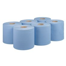 (Pack of 6) Recycled Blue Centre Feed 2 ply CV19M WI2020