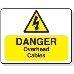 Danger Overhead Cables - Sign - 600x450mm SN8015