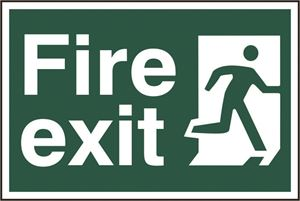 Fire Exit Sign - Right - 300x200mm - PVC SK1507