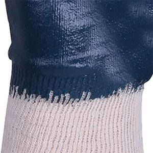 Fully-Coated Blue Nitrile knit wrist Gloves GL7616