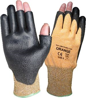 Kutlass Orange Fingerless Cut 3 PU Coated Gloves GL9974