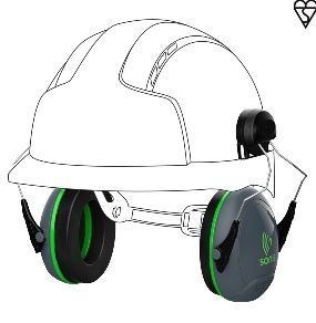 JSP Sonis 1 Helmet Mounted Ear Defender - SNR 26 TR22 HP0040