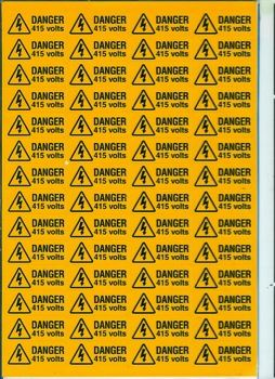 Danger - 415 Volts  - 56 per Sheet - 49x20mm - SAV SK3002
