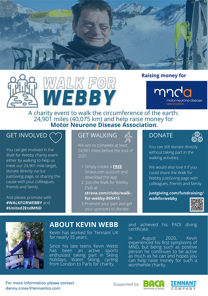 Baca Workwear & Safety sponsor 'Walk for Webby' (for The Motor Neurone Disease Association UK)